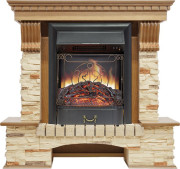 Каминокомплект Pierre Luxe - Дуб / Сланец с очагом Majestic FX Black Каминокомплект Pierre Luxe - Дуб / Сланец с очагом Majestic FX Black