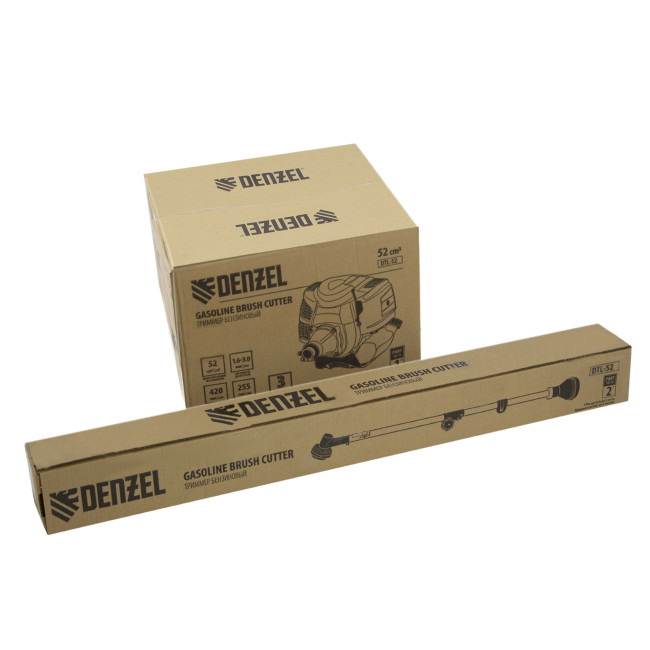Триммер бензиновый DTL-52, 52 см3, неразъемная штанга, состоит из 2 частей Denzel в Красноярске