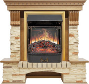 Каминокомплект Pierre Luxe - Дуб / Сланец с очагом Majestic FX Brass Каминокомплект Pierre Luxe - Дуб / Сланец с очагом Majestic FX Brass