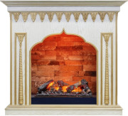 Каминокомплект Abu-Dabi - Белый дуб, патина золото с очагом Cassette 600 NH Каминокомплект Abu-Dabi - Белый дуб, патина золото с очагом Cassette 600 NH
