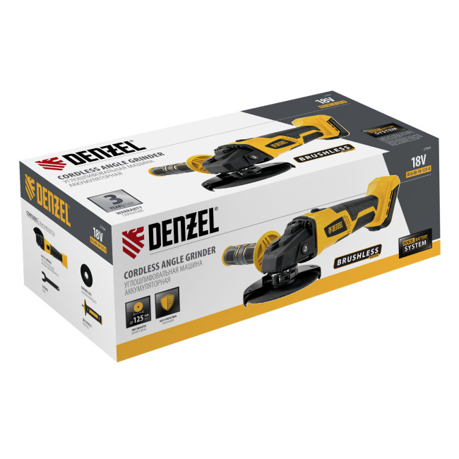 Машина углошлифовальная аккумуляторная бесщет. BLG-IB-18-125-0, Li-ion, 18 В Denzel в Красноярске Машина углошлифовальная аккумуляторная бесщет. BLG-IB-18-125-0, Li-ion, 18 В Denzel в Красноярске