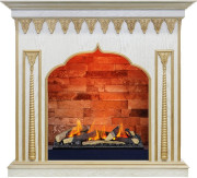 Каминокомплект Abu-Dabi - Белый дуб, патина золото с очагом Cassette 600 LNH-INT (с дровами) Каминокомплект Abu-Dabi - Белый дуб, патина золото с очагом Cassette 600 LNH-INT (с дровами)