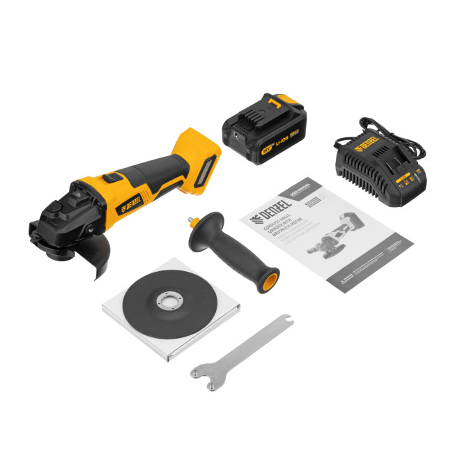 Машина углошлифовальная аккумуляторная бесщет. BLG-IB-18-125-4, Li-ion, 18 В Denzel в Красноярске Машина углошлифовальная аккумуляторная бесщет. BLG-IB-18-125-4, Li-ion, 18 В Denzel в Красноярске