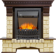 Каминокомплект Pierre Luxe - Темный дуб / Шампань с очагом Aspen Black Каминокомплект Pierre Luxe - Темный дуб / Шампань с очагом Aspen Black