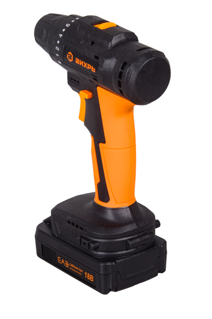 Дрель-шуруповерт аккумуляторная Вихрь ДА-18Л-2К/Б (бесщеточный двигатель) в Красноярске