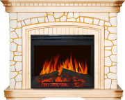 Каминокомплект Glasgow - Слоновая кость с патиной с очагом Jupiter FX New Каминокомплект Glasgow - Слоновая кость с патиной с очагом Jupiter FX New