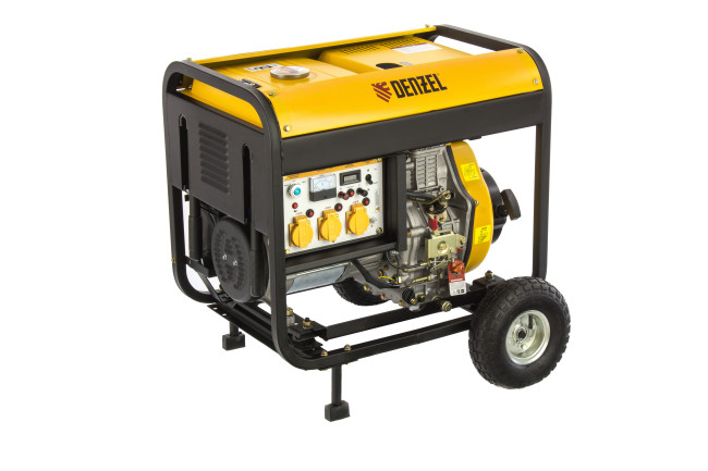Генератор дизельный DD6300Е, 5.0 кВт, 220 В/50 Гц, 15 л, электростартер Denzel в Красноярске