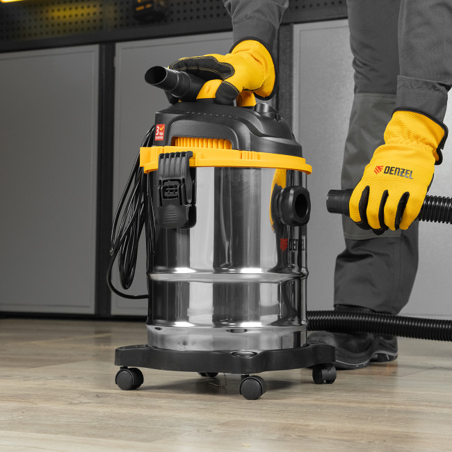 Пылесос строительный SVC15, 1200 Вт, бак 15 л, шланг 2 м Denzel в Красноярске Пылесос строительный SVC15, 1200 Вт, бак 15 л, шланг 2 м Denzel в Красноярске