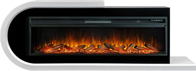 Каминокомплект Basel 60 L - Белый с черным с очагом Vision 60 LOG LED в Красноярске