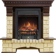 Каминокомплект Pierre Luxe - Темный дуб / Шампань с очагом Fobos FX Black Каминокомплект Pierre Luxe - Темный дуб / Шампань с очагом Fobos FX Black