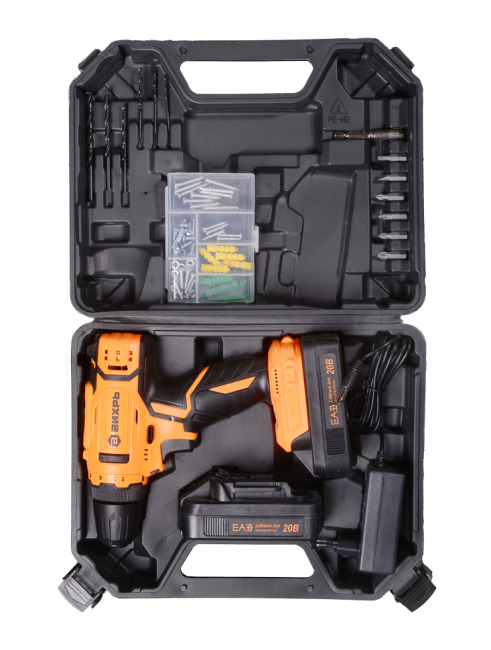 Дрель-шуруповерт аккумуляторная Вихрь ДА-20Л-2КА с набором оснастки 65 предметов в Красноярске