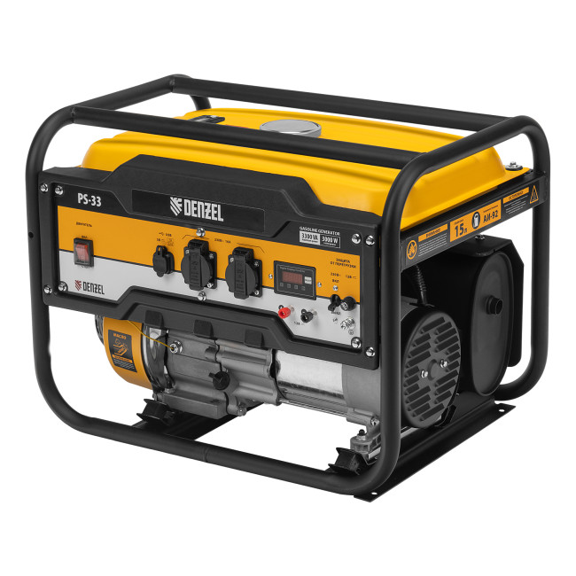 Генератор бензиновый PS 33, 3.3 кВт, 230 В, 15 л, ручной стартер Denzel в Красноярске Генератор бензиновый PS 33, 3.3 кВт, 230 В, 15 л, ручной стартер Denzel в Красноярске