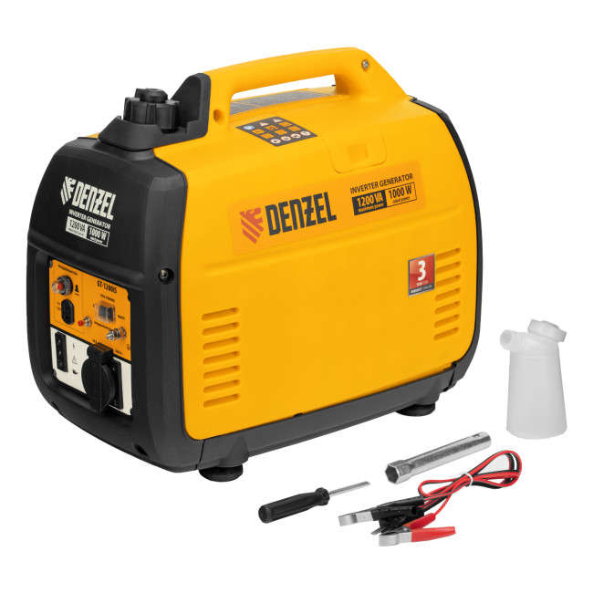 Генератор инверторный GT-1200iS, 1.2 кВт, 230 В, бак 2.4 л, закрытый корпус, ручной старт Denzel в Красноярске