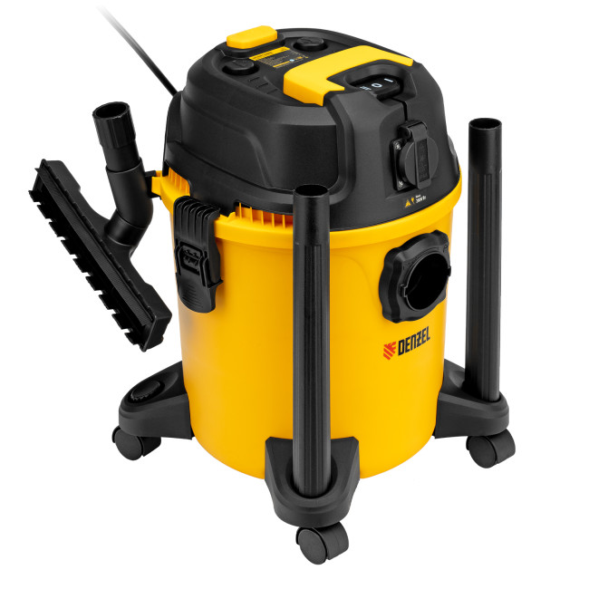 Пылесос строительный RVC20, 1400 Вт, бак 20 л, шланг 3 м, розетка с автосинхр. Denzel в Красноярске
