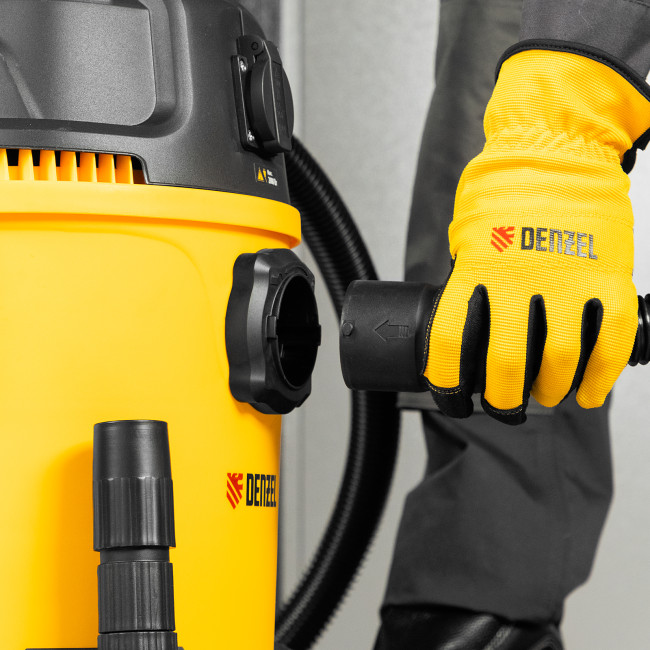 Пылесос строительный RVC20, 1400 Вт, бак 20 л, шланг 3 м, розетка с автосинхр. Denzel в Красноярске