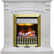 Каминокомплект Sorrento угловой - Белый дуб с очагом Danville Antique Brass FB2 Каминокомплект Sorrento угловой - Белый дуб с очагом Danville Antique Brass FB2