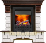 Каминокомплект Pierre Luxe - Темный дуб / Белый (Высота 1020мм) с очагом Danville Black FB2 Каминокомплект Pierre Luxe - Темный дуб / Белый (Высота 1020мм) с очагом Danville Black FB2