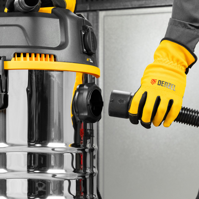 Пылесос строительный RVC30, 1400 Вт, бак 30 л, шланг 3 м, розетка с автосинхр. Denzel в Красноярске