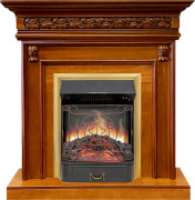 Каминокомплект Valletta - Орех с очагом Majestic FX Brass Каминокомплект Valletta - Орех с очагом Majestic FX Brass