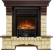 Каминокомплект Pierre Luxe - Темный дуб / Шампань с очагом Fobos FX M Black RC