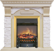 Каминокомплект Dublin - Слоновая кость с патиной / Сланец крем с очагом Fobos FX M Brass Каминокомплект Dublin - Слоновая кость с патиной / Сланец крем с очагом Fobos FX M Brass