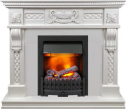 Каминокомплект Corsica - Матовый белый (Ширина 1100) с очагом Danville Black FB2
