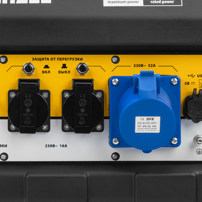 Генератор бензиновый PS 80 EA, 8.0 кВт, 230 В, 25 л, коннектор автоматики, электростартер Denzel в Красноярске