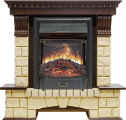 Каминокомплект Pierre Luxe - Темный дуб / Шампань с очагом Majestic FX Black Каминокомплект Pierre Luxe - Темный дуб / Шампань с очагом Majestic FX Black