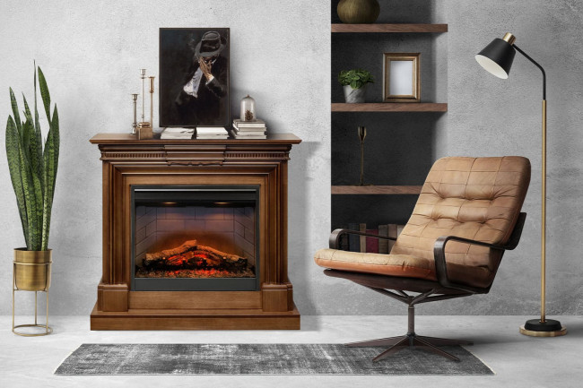 Каминокомплект Chelsea - Grey с очагом Symphony 26'' DF2624L-INT в Красноярске