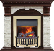 Каминокомплект Dublin - Темный дуб / Сланец белый с очагом Danville Brass FB2 Каминокомплект Dublin - Темный дуб / Сланец белый с очагом Danville Brass FB2