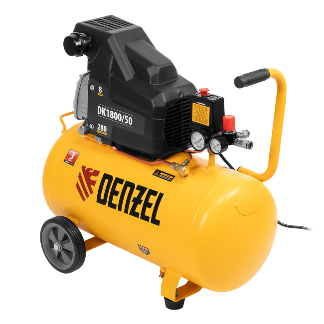 Компрессор воздушный DK1800/50, Х-PRO 1.8 кВт, 280л/мин, 50л Denzel в Красноярске