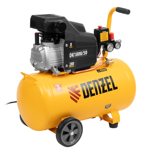 Компрессор воздушный DK1800/50, Х-PRO 1.8 кВт, 280л/мин, 50л Denzel в Красноярске