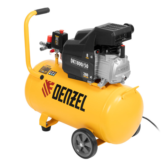 Компрессор воздушный DK1800/50, Х-PRO 1.8 кВт, 280л/мин, 50л Denzel в Красноярске