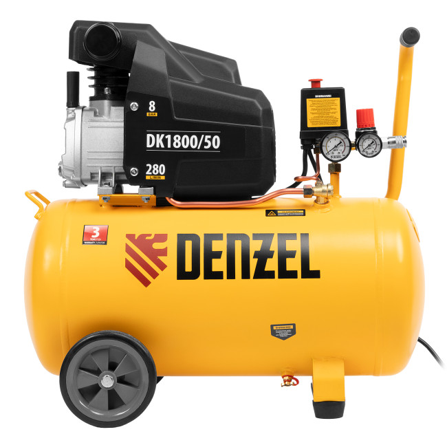 Компрессор воздушный DK1800/50, Х-PRO 1.8 кВт, 280л/мин, 50л Denzel в Красноярске