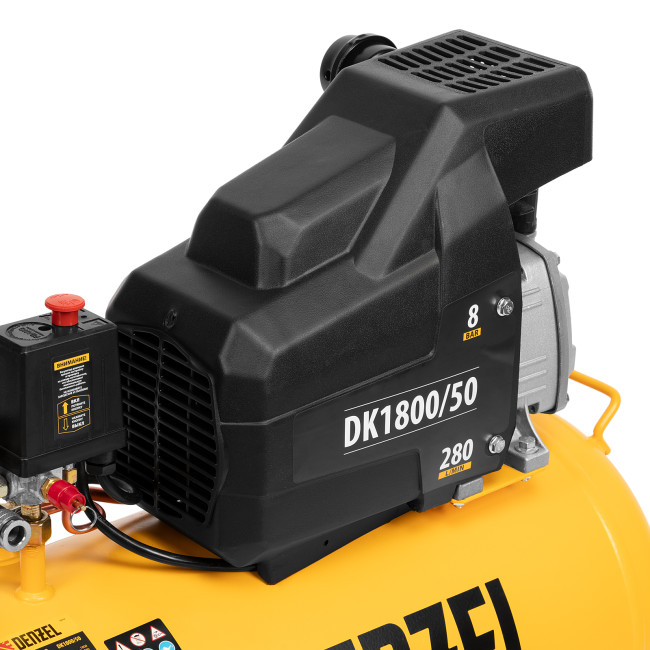 Компрессор воздушный DK1800/50, Х-PRO 1.8 кВт, 280л/мин, 50л Denzel в Красноярске