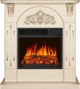 Каминокомплект Chester Wood - Алебастр темная патина с очагом Vision 18 LED FX