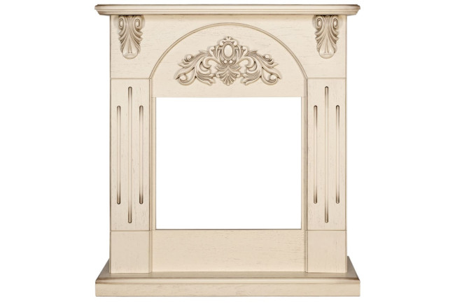 Каминокомплект Chester Wood - Алебастр темная патина с очагом Vision 18 LED FX в Красноярске Каминокомплект Chester Wood - Алебастр темная патина с очагом Vision 18 LED FX в Красноярске