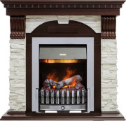 Каминокомплект Dublin - Темный дуб / Сланец белый с очагом Danville Chrome FB2 Каминокомплект Dublin - Темный дуб / Сланец белый с очагом Danville Chrome FB2