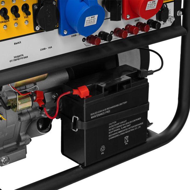 Генератор бензиновый PS 90 ED-3, 9.0 кВт, переключение режима 230 В/400 В, 25 л, электростартер Denzel в Красноярске