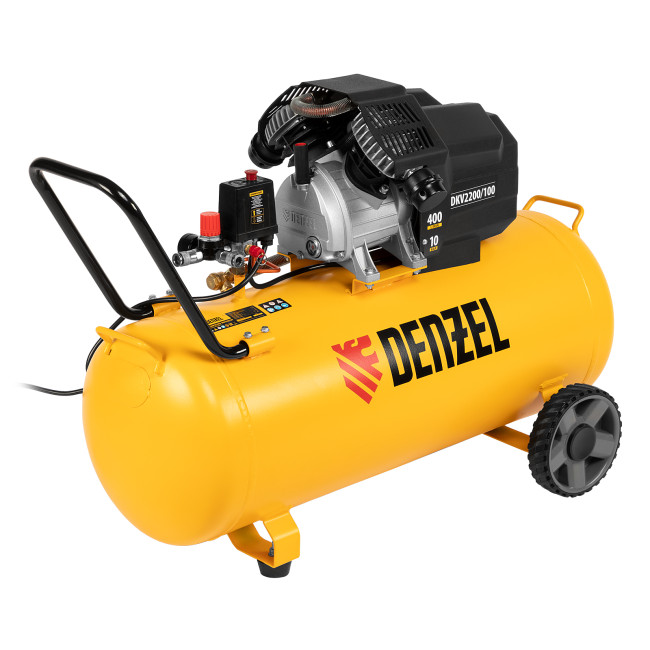 Компрессор воздушный DKV2200/100, Х-PRO 2.2 кВт, 400 л/мин, 100л Denzel в Красноярске