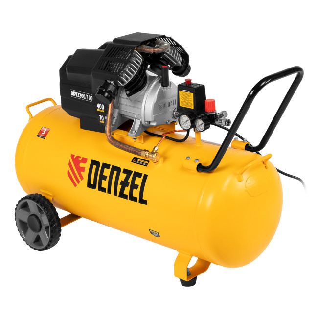 Компрессор воздушный DKV2200/100, Х-PRO 2.2 кВт, 400 л/мин, 100л Denzel в Красноярске