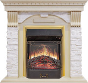 Каминокомплект Dublin - Слоновая кость с патиной / Сланец крем с очагом Majestic FX M Brass Каминокомплект Dublin - Слоновая кость с патиной / Сланец крем с очагом Majestic FX M Brass
