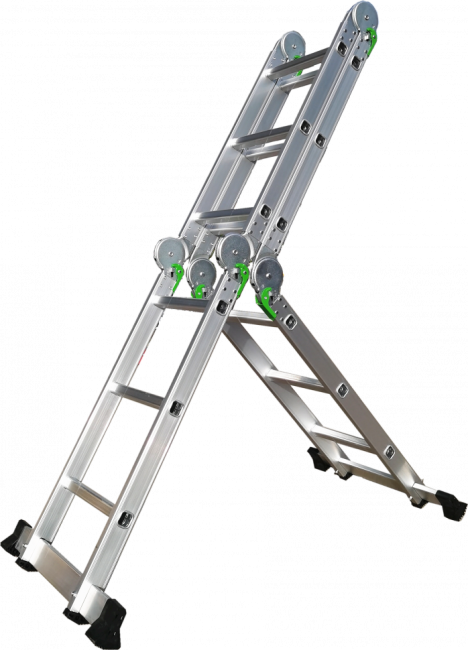 Лестница трансформер алюминиевая 4x4 TM-504 ПРОФФ в Красноярске