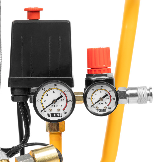 Компрессор DLS950/24 безмаслянный малошумный 950 Вт, 165 л/мин, ресивер 24 л Denzel в Красноярске