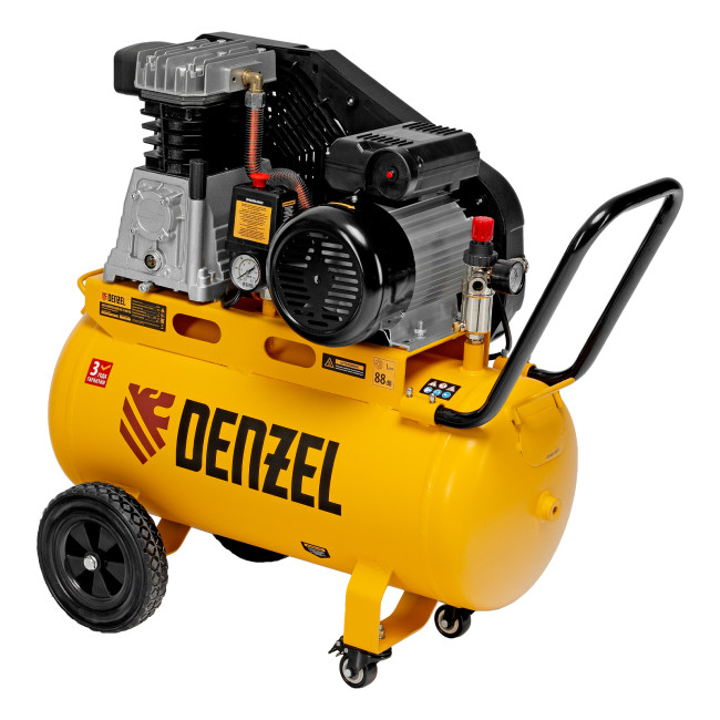 Компрессор воздушный рем. привод BCI 2100/50, 2,1 кВт, 50 литров, 400 л/мин Denzel в Красноярске