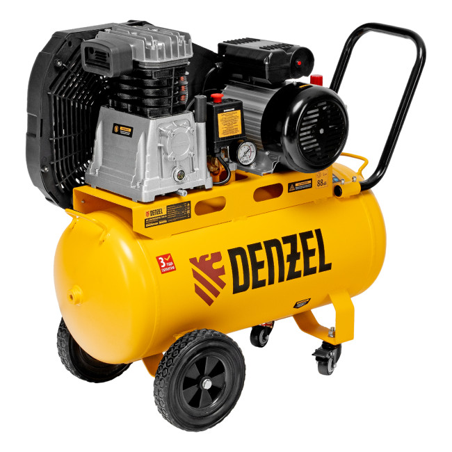 Компрессор воздушный рем. привод BCI 2100/50, 2,1 кВт, 50 литров, 400 л/мин Denzel в Красноярске