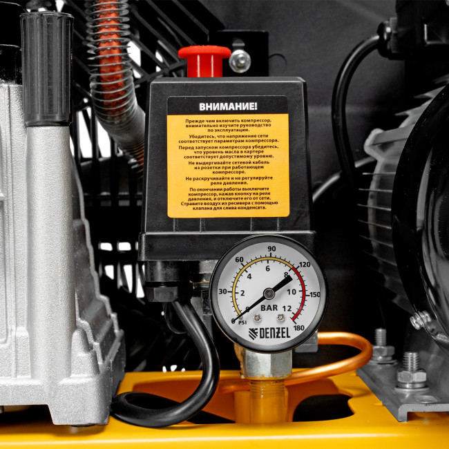 Компрессор воздушный рем. привод BCI 2100/50, 2,1 кВт, 50 литров, 400 л/мин Denzel в Красноярске
