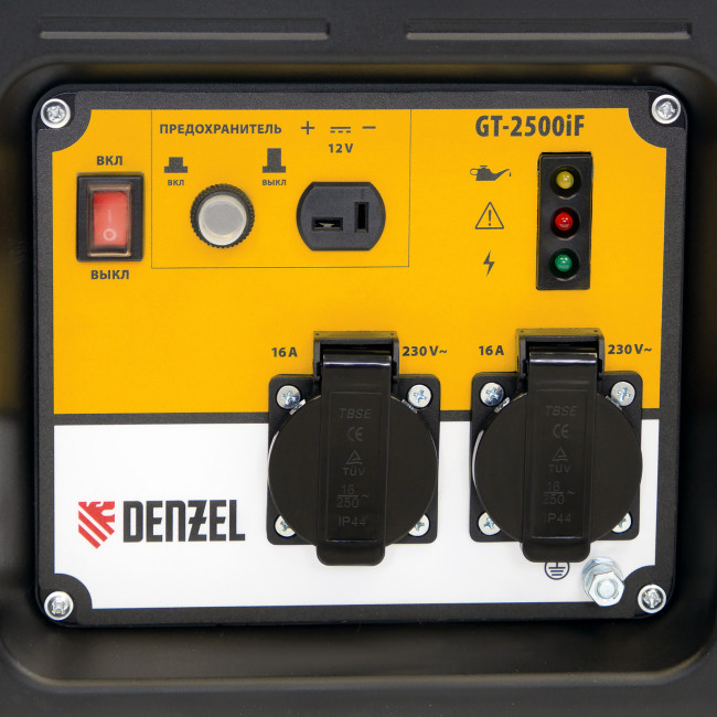 Генератор инверторный GT-2500iF, 2.5 кВт, 230 В, бак 5 л, открытый корпус, ручной старт Denzel в Красноярске