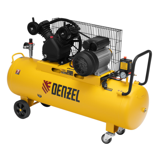 Компрессор воздушный BCV2300/100, ременный привод, 2.3 кВт, 100 литров, 440 л/мин Denzel в Красноярске