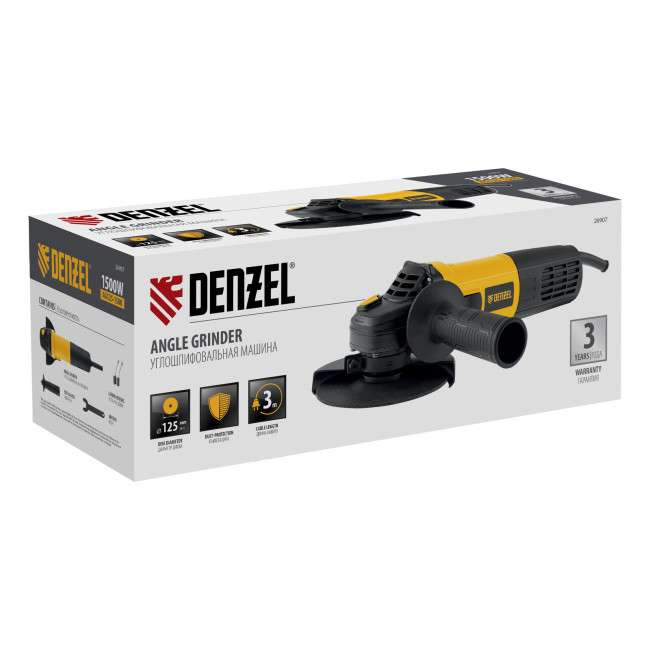Машина шлифовальная угловая AG125-1500, 1500 Вт, 125 мм, 3000-11000 об/мин Denzel в Красноярске Машина шлифовальная угловая AG125-1500, 1500 Вт, 125 мм, 3000-11000 об/мин Denzel в Красноярске